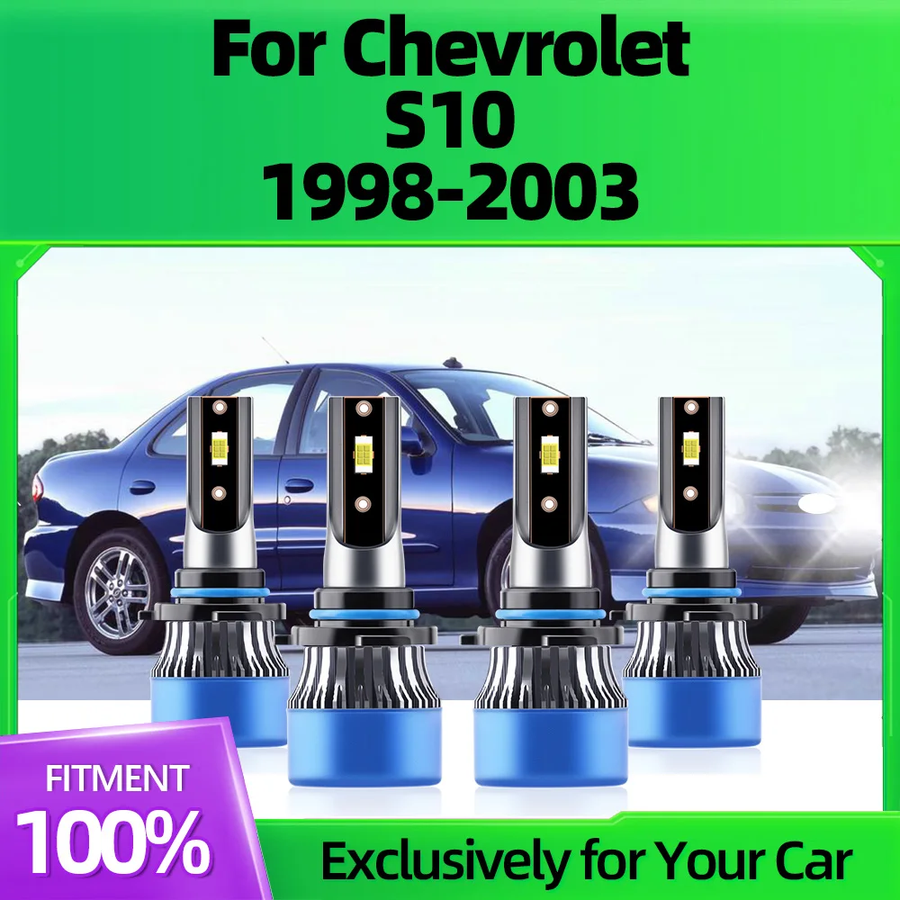 2/4Pcs LED Car Headlight Bulbs 6000K Auto lights Lamp 150W 45000LM Upgrade For Chevrolet S10 1998 1999 2000 2001 2002 2003