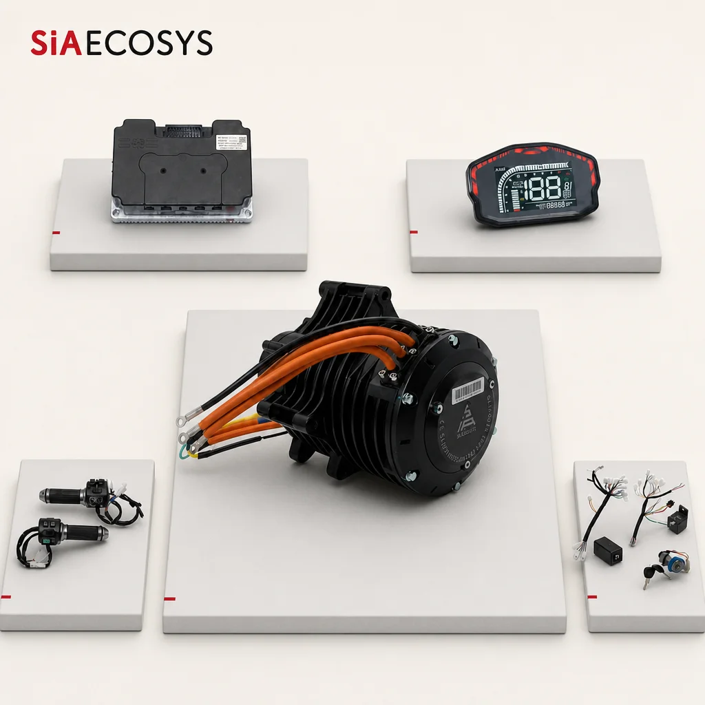 QSMOTOR QS138 V3 70H 3000W PMSM Mid Drive Motor Kit with FarDriver ND72680 Controller for Electric Motorcycle Upgrade
