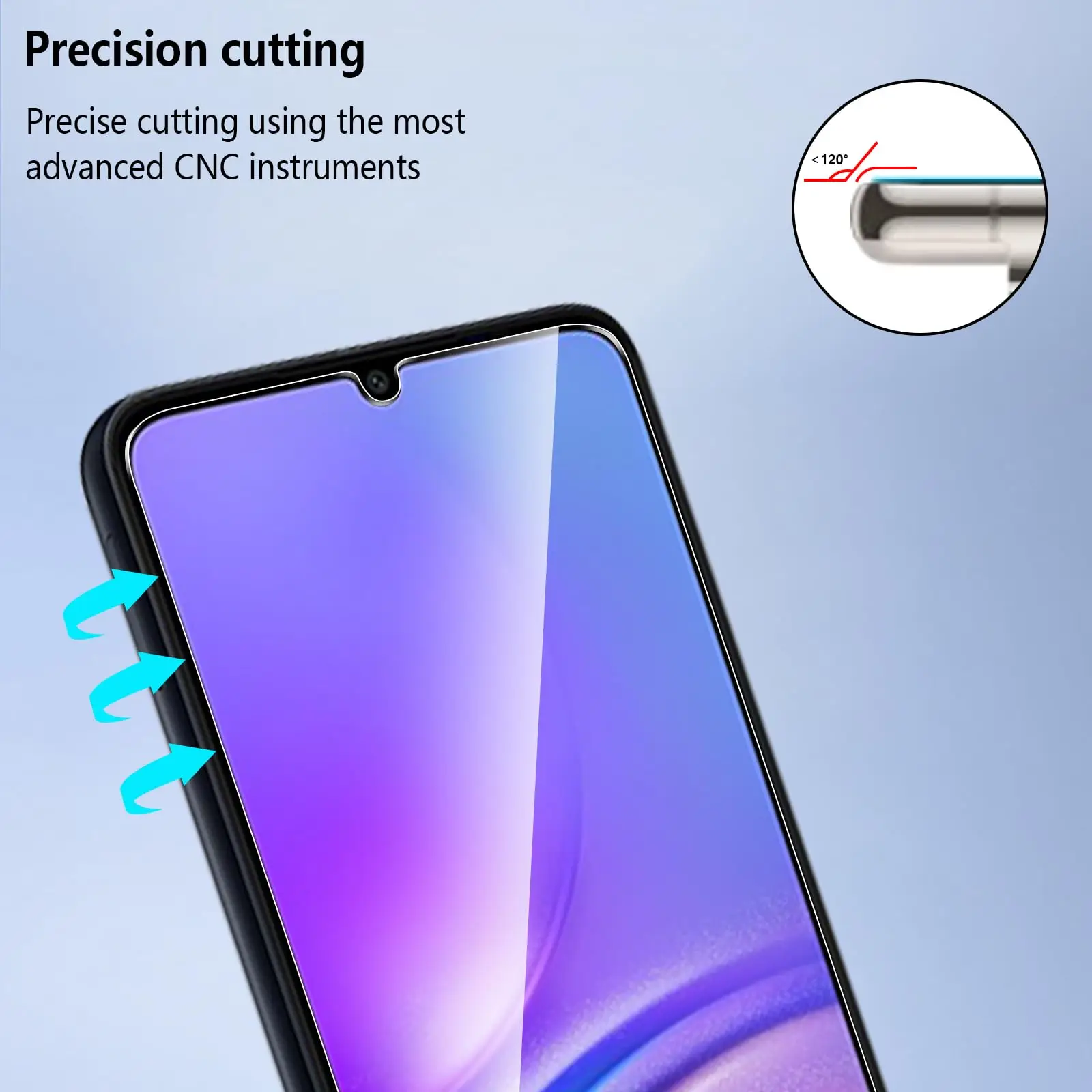 Protector de pantalla para Galaxy A05, A05s, Samsung, vidrio templado HD, cristal 9H, antiarañazos, carcasa de aluminio alta, amigable