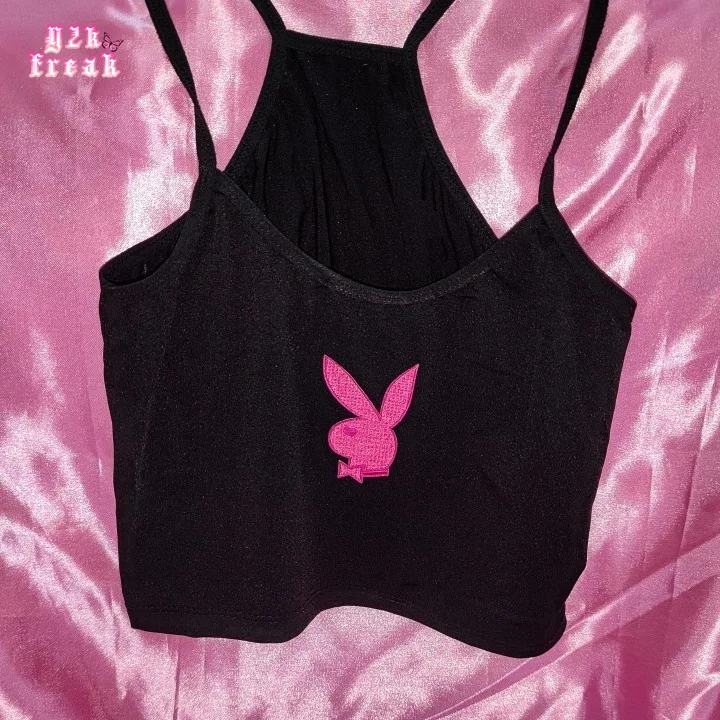 Y2k Tanks Suspender Vest Spice Girl Rabbit Kt Cat Playgirl Embroidered Suspender Vest Handmade Cute Tops Crop Tops