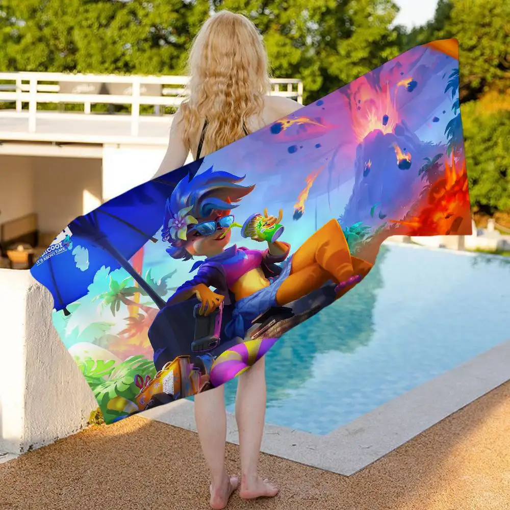 C-Crash-S-Bandicoot-Game Beach Towel Colorful Bath Towels for Girl Microfiber Quick Dry Custom Sand Free Beach Yoga Spa Gym Pool