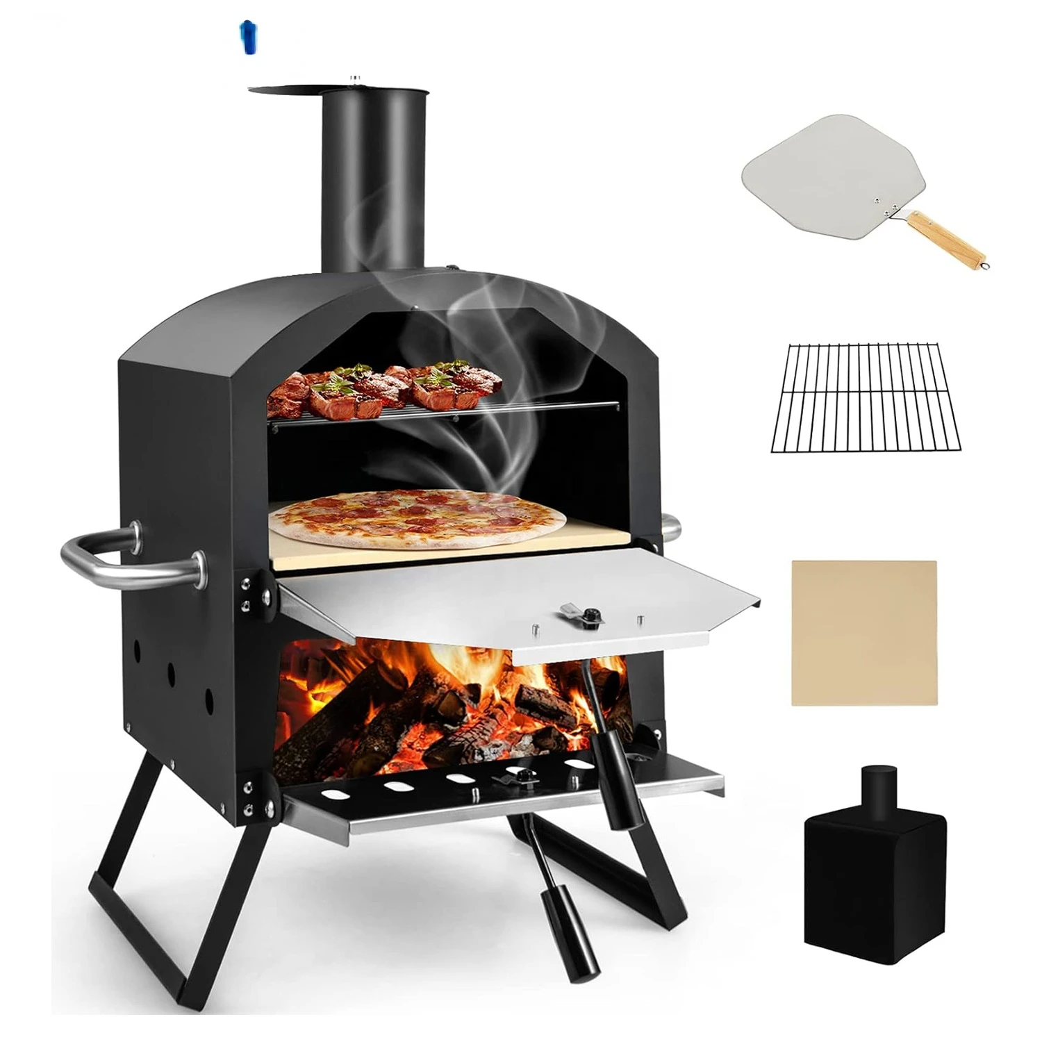 Popular Portable Fire Wood Pizza Oven for Outdoor Cooking