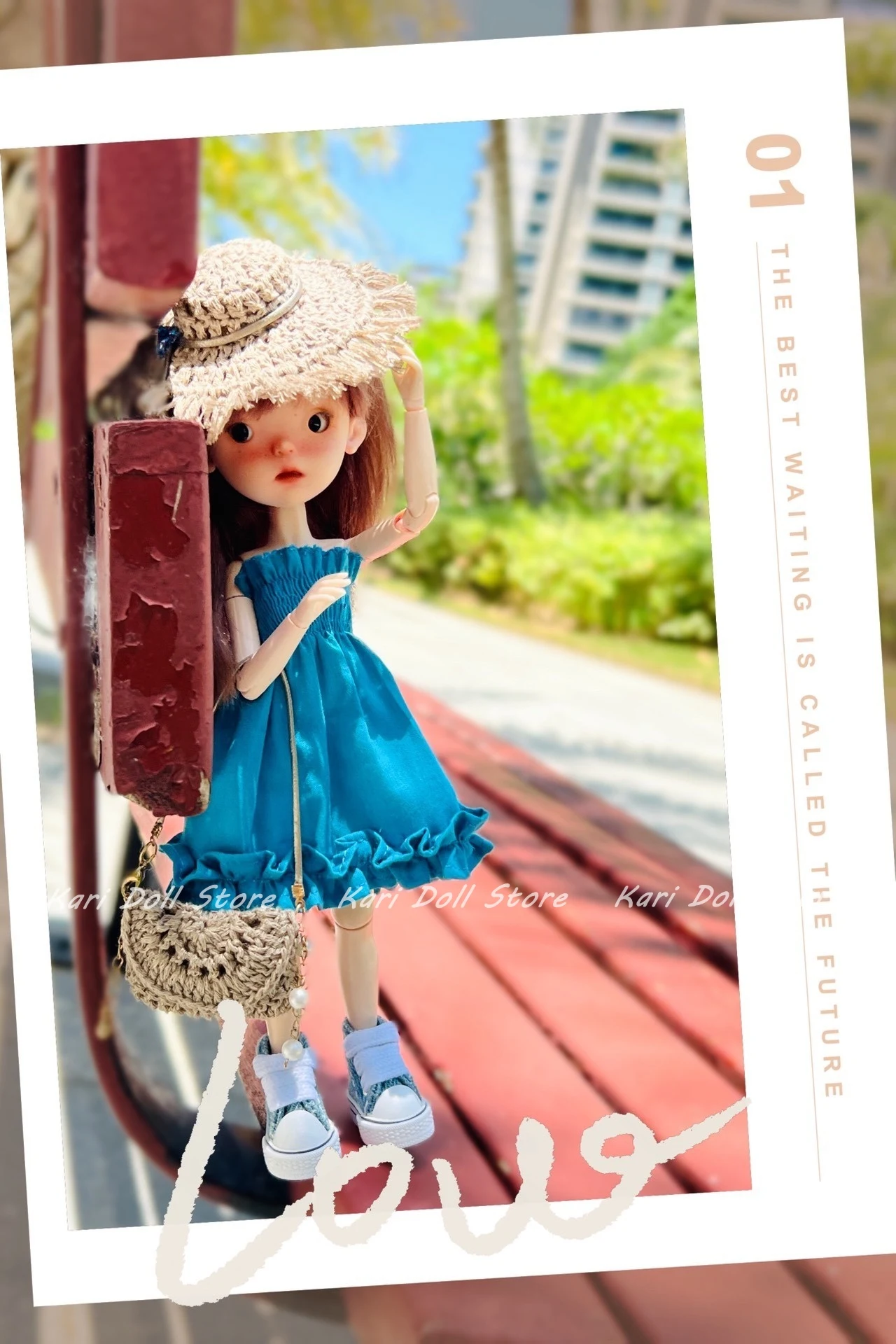 Vestiti e gonne per bambole Kari Pure fatti a mano 2025 Blu estate nella serie resort per la bambola Landazz Landoudou