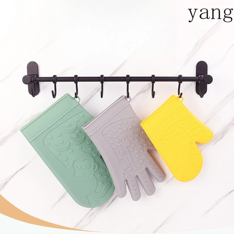 

LMM anti-scalding gloves heat insulation thickened silicone kitchen oven special baking high temperature resistance and non-slip