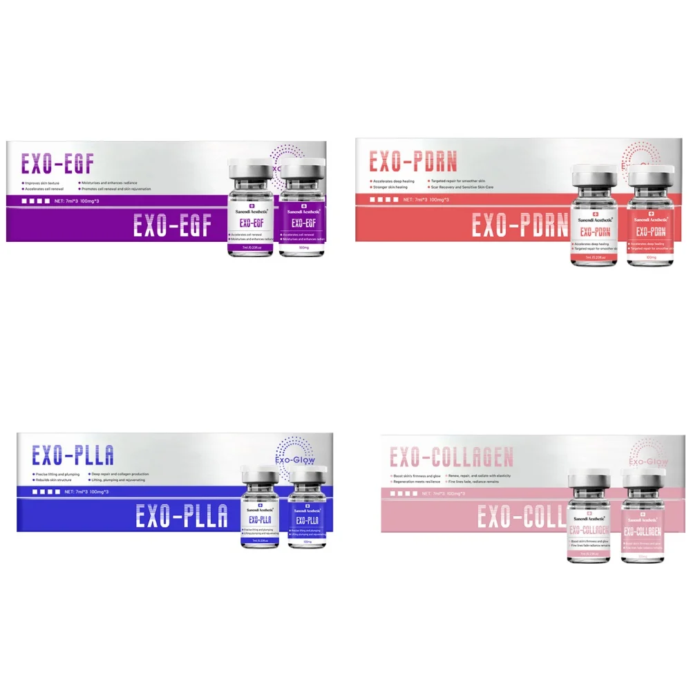 Facial Exoxomas Stem Mother Cell Serum for Face Dermapen Booster Essence Repair Anti-aging Pdrn Collagen 7ML*3Vials+100mg*3Vials