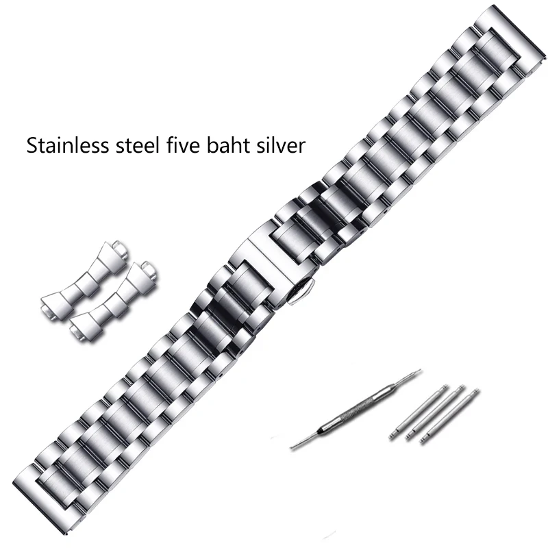 18mm 20mm 22mm 24mm Stainless Steel Watchband Curved Lnterface Butterfly Watch Strap For Tissot Ar-mani Citizen Seiko