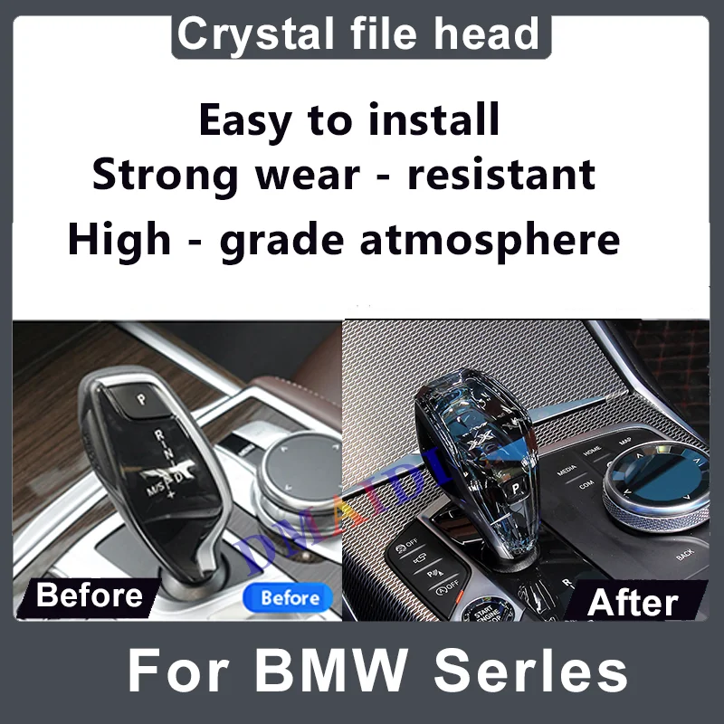 

Car Accessories Crystal Gear Shift Knob Stick Handle with Sync Ambient Light For BMW 5 Series F10 G30 X5 Series G05 G01G08 G02