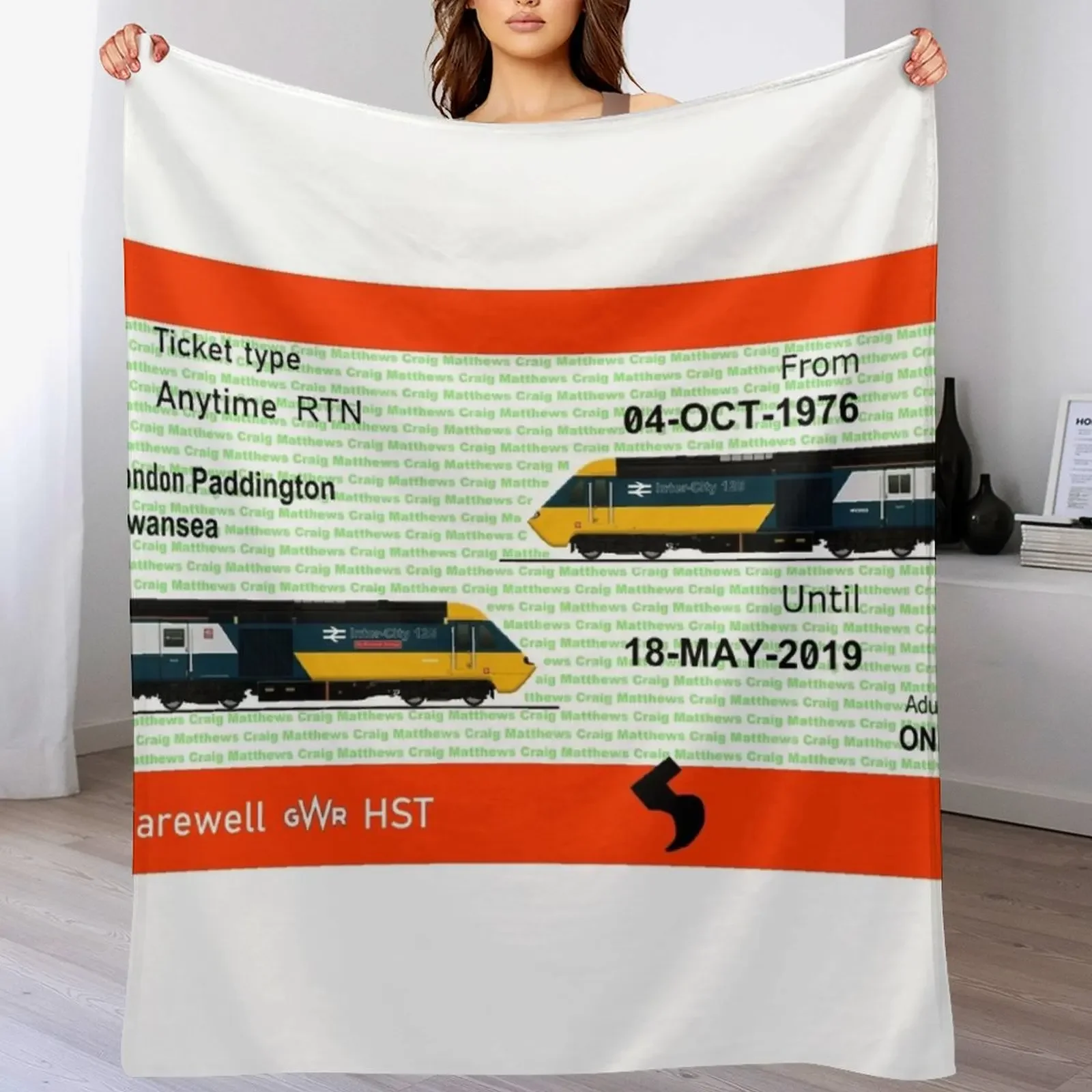 GWR INTERCITY 125 HST Throw Blanket Reusable Durable Soft Blanket for All Seasons