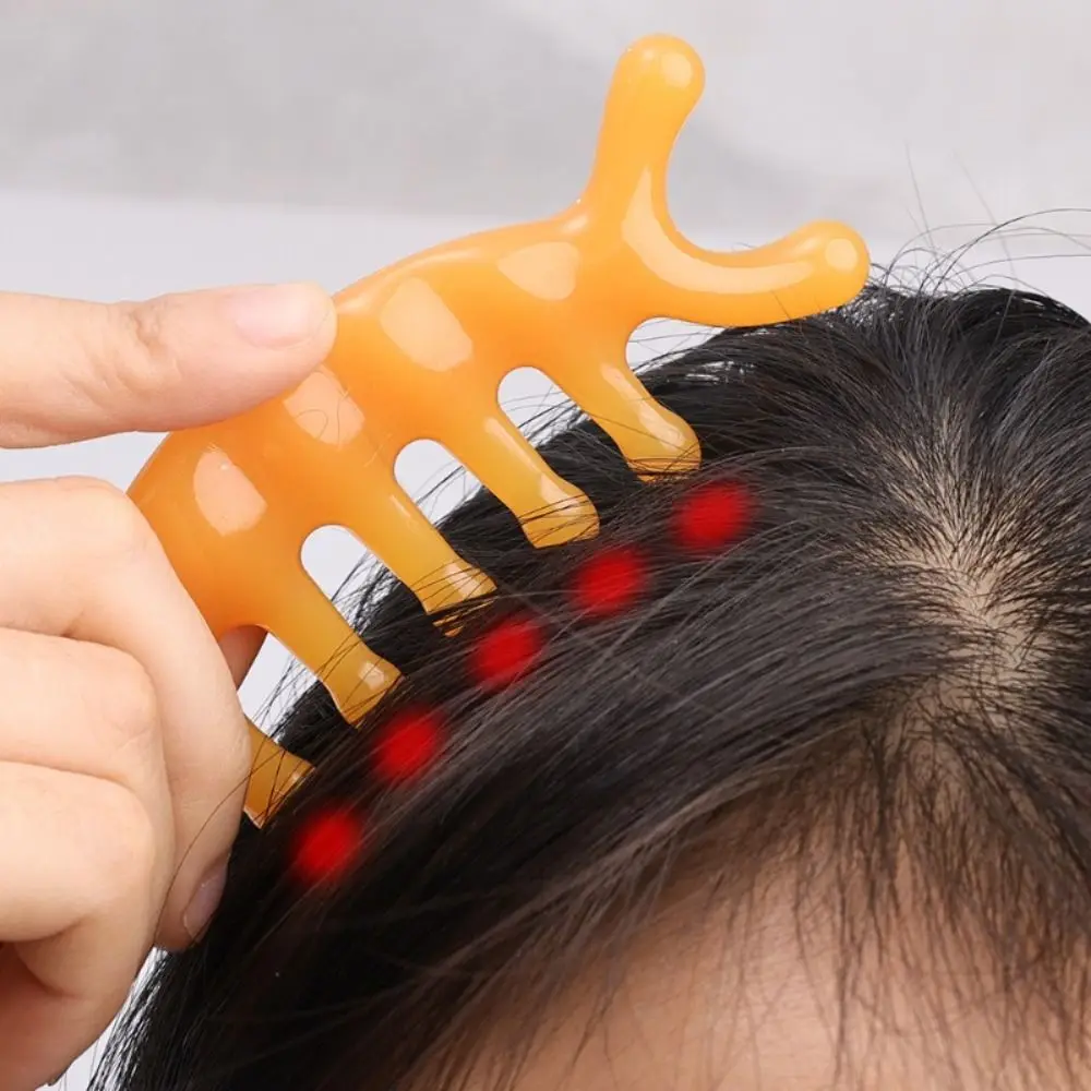 New Plastic Massage Comb Yellow Blood Circulation Hair Comb Anti-Static Body Meridian Massage