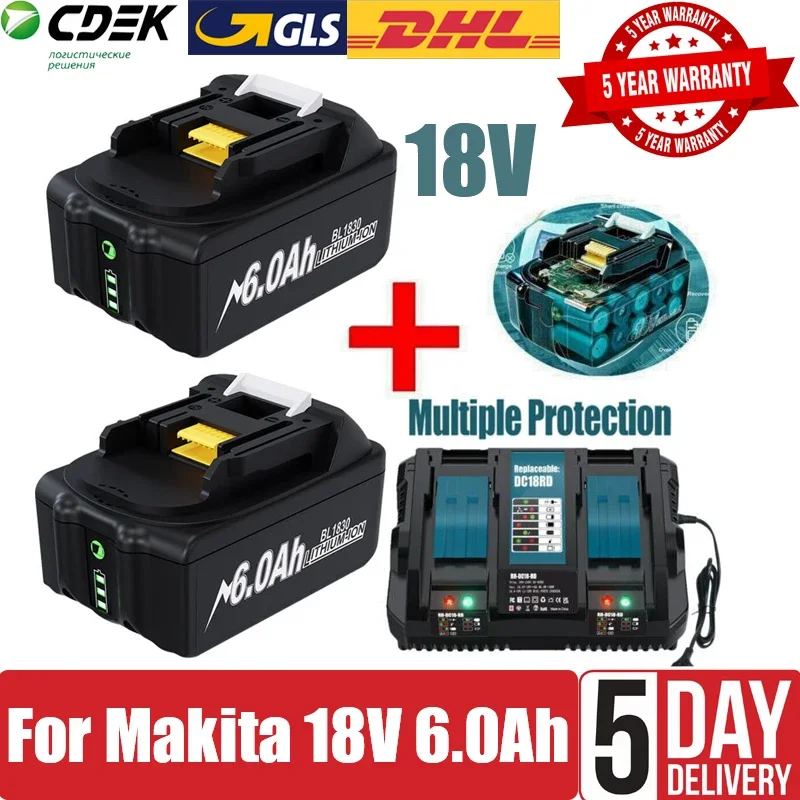 

BL1850B For Makita 18V Battery 6000mah Battery For Makita Electric Tool BL1830 BL1850 BL1860 LXT400 Rechargeable Battery DC18RC