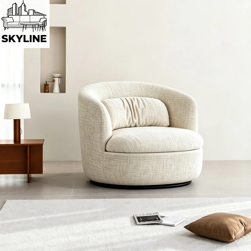 Medieval Rotatable Single Lounge Sofa, Vintage Lazy Chair for Homestay, Living Room & Show Flat