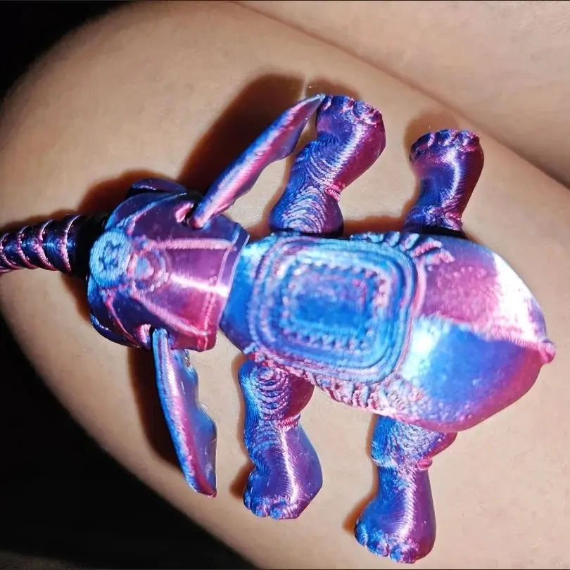 3D Printed Elephant Model Multi-jointed Movable Elephant Action Figurine Solid Color Articulated Animal Figurine