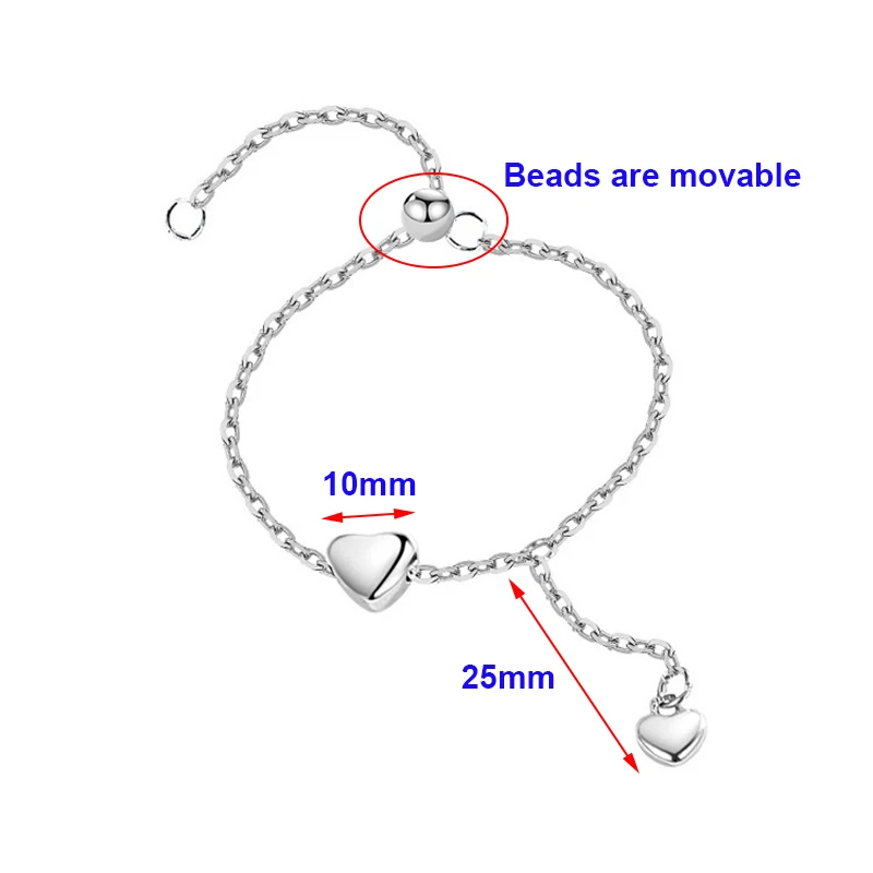 925 Sterling Silver Chain Tassel Heart Adjustable Ring For Women Party Cute Fine Jewelry Fashionable Personalized Accessories