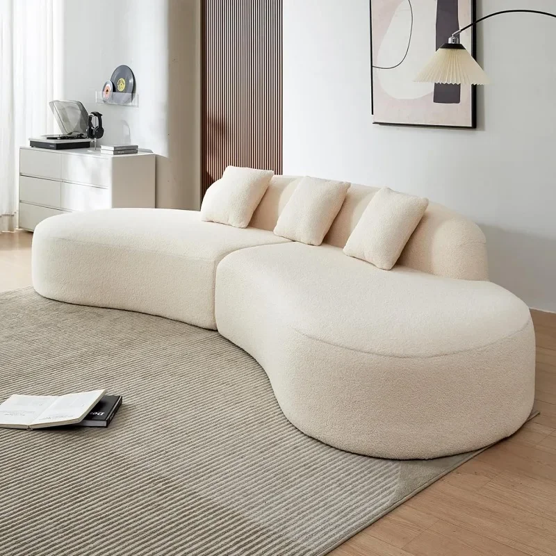 119.29“ Modern Curved Sectional Sofa,Comfortable Upholstered Foam-Filled Sectional Sofa Couch,Oversized Cloud Sofa with 3 Pillow