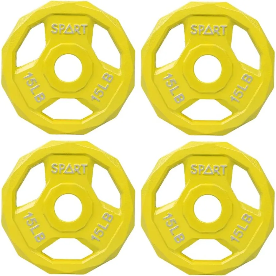 Placa de peso codificada en color Placa de tres agarre de hierro fundido de 2 pulgadas para barra Placas de pesas olímpicas de hierro fundido sólido para entrenamiento de fuerza