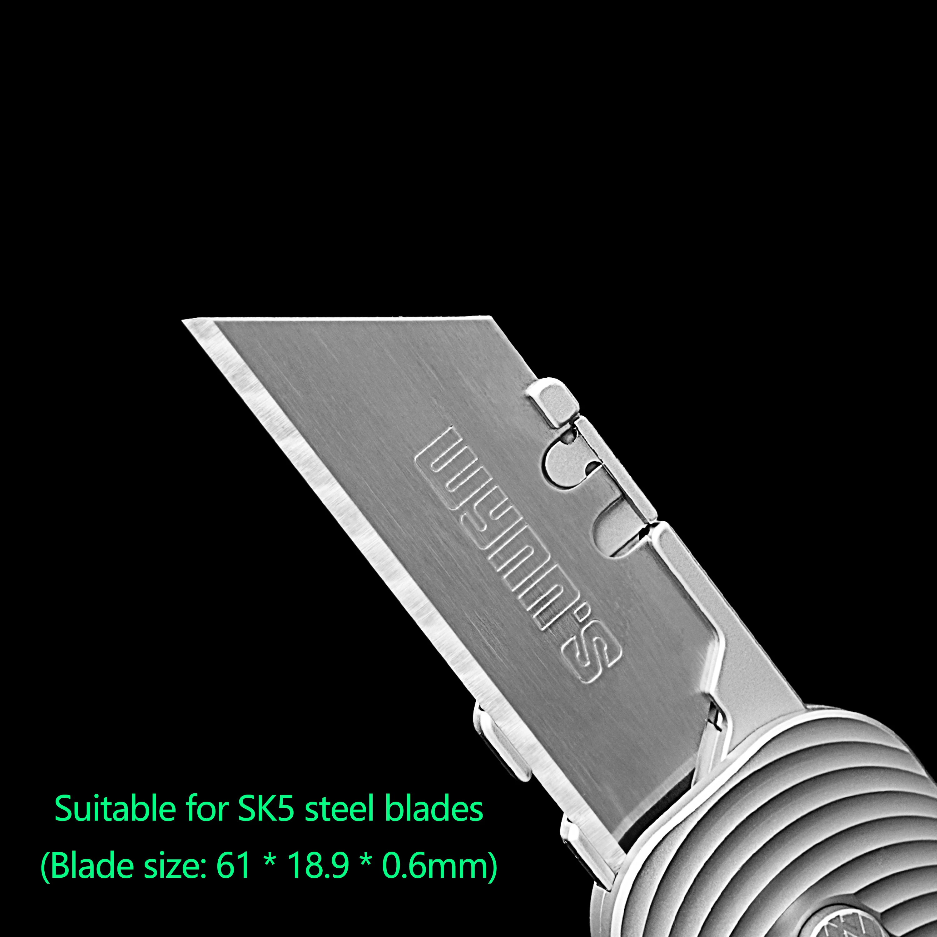 Imagem -04 - Portátil Titanium Alloy Utility Knife Lâmina Deslizante Edc Box Cutter Lâmina Sk5 Substituível Bolso Facas Sobrevivência ao ar Livre