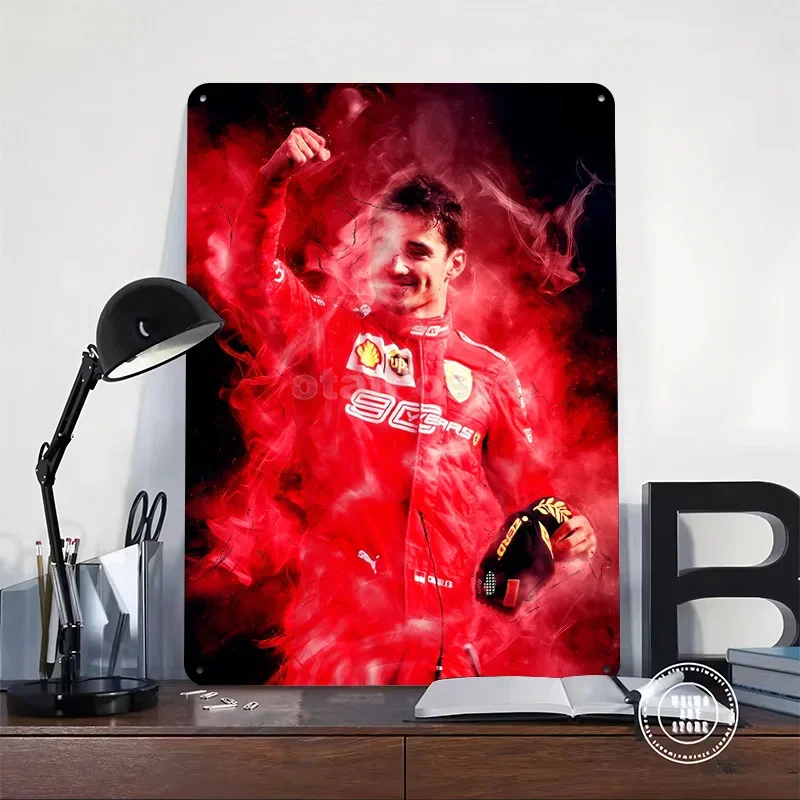 Charles Leclerc Personalized 3D Textured Metal Poster Wall Art Tinplate Sign for Luxury Decoration Home Decor Accessories House