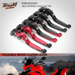 For Ducati Multistrada 1200 1260 950 Brake Clutch Lever Adjustable Foldable Extendable Levers 1200S 1260S 950S Touring GT Sport