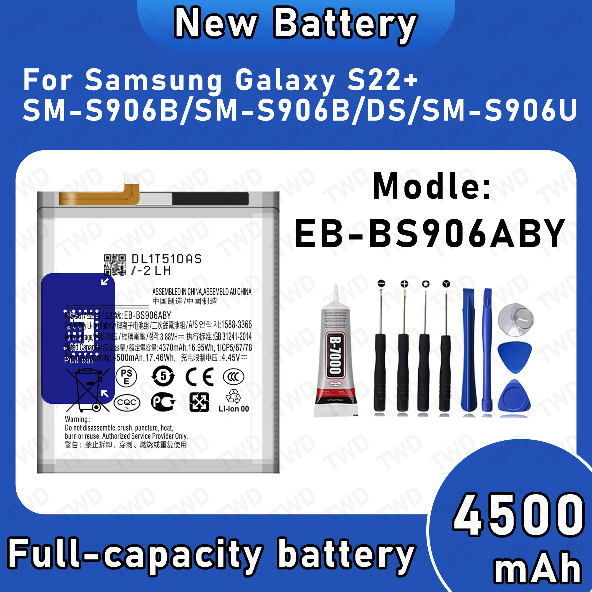 

EB-BS906ABY Аккумулятор большой емкости для Samsung Galaxy S22 +/SM-S906B/SM-S906B/DS/SM-S906U Новые аккумуляторы высокого качества + бесплатные инструменты
