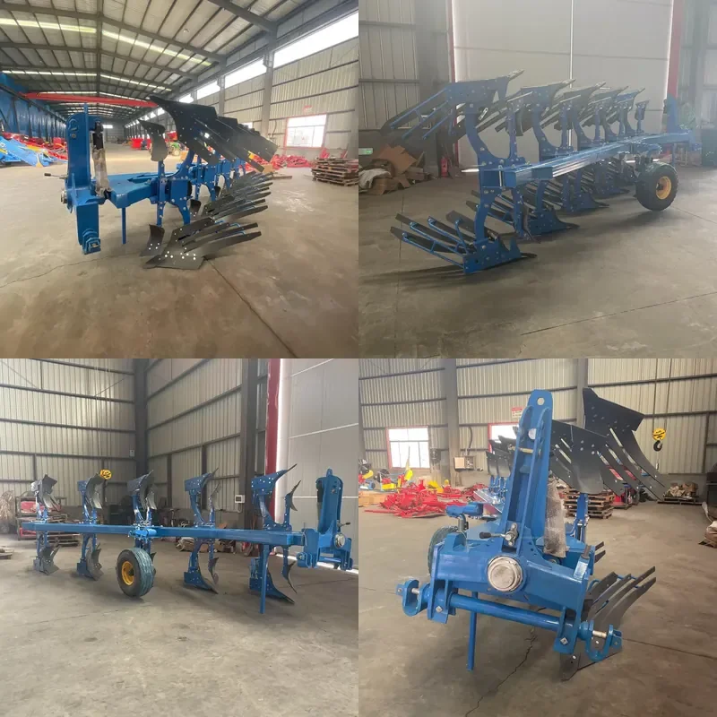 Hydraulic Reversible Turning Plough Machine Share Plow Hydraulic Flip Plow for 200HP Tractor Mounted with Limited Depth