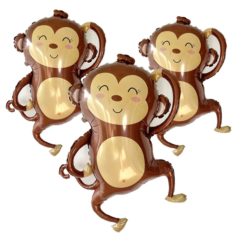 

4Pcs/Set Jungle Safari Monkey Jumbo Foil Balloon Birthdays Party Baby Shower Themed Decorations Kids Toddlers Favors