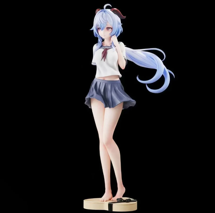 Ganyu Anime Figure Genshin Impact Jk Uniform Beautiful Girl Pvc Model Statue Desktop Decoration Holiday Gift For Adult Fans