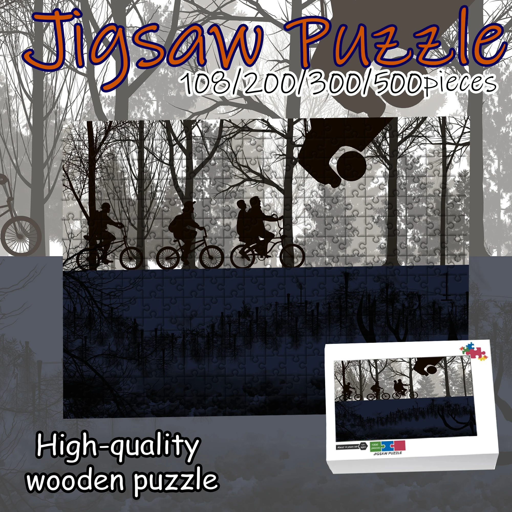 

Stranger Things Jigsaw Puzzle 108/200/300/500/1000 Pieces Wooden Puzzle High Quality Gift Fun Party Game