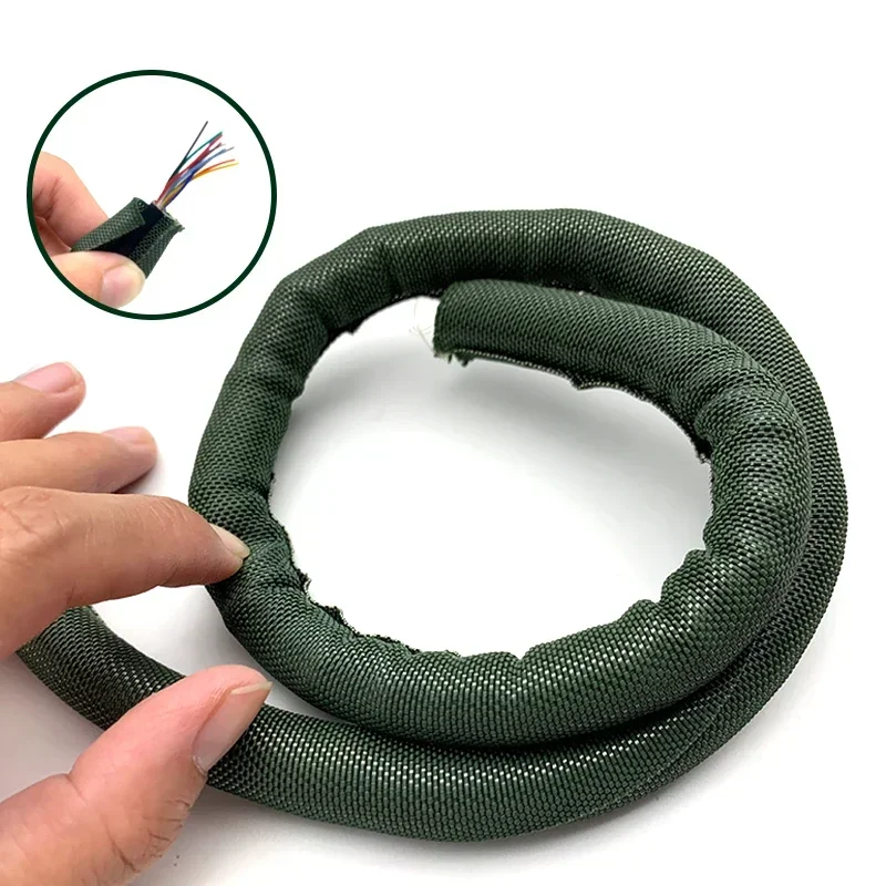 1/3/5m Self Closing PET Expandable Braided Sleeve Insulated Wrap Self Close Sleeved Cable Protecter Self-Closed Cable Organiser