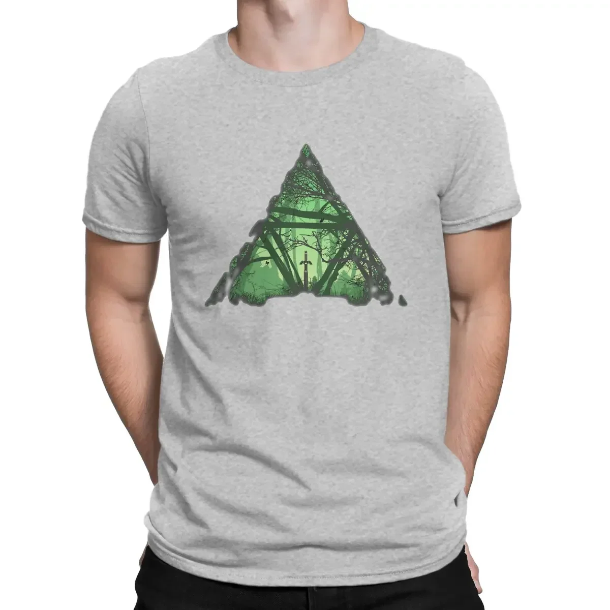 Forest Triforce Unique TShirt Z-Zelda Leisure T Shirt Newest T-shirt For Men The A-Team Short Sleeve Tee Shirt Summer Clothing.