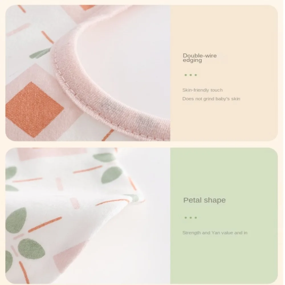 

Soft Waterproof Baby Cotton Bibs Round Neck Flower Shape Baby Drooling Bibs Korean Style INS Saliva Towel Cloths Infant