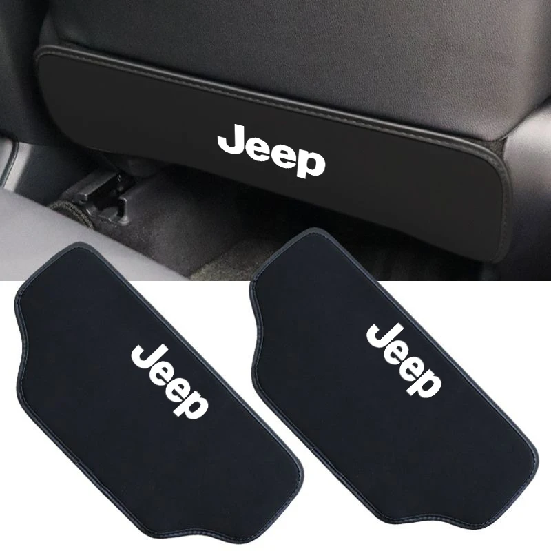 Protector de respaldo de coche, alfombrilla para respaldo de asiento, almohadillas antipatadas para Jeep Renegade Wrangler Compass Gladiator Cherokee, accesorio