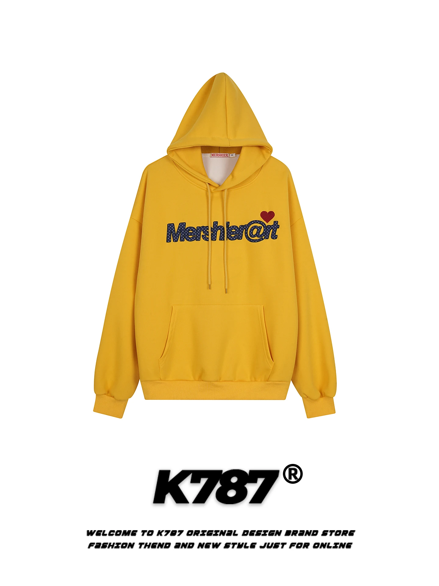 

Худи K787 в американском уличном стиле с вышивкой в горошек, свободного кроя, повседневное, в стиле INS, молодежное, для города