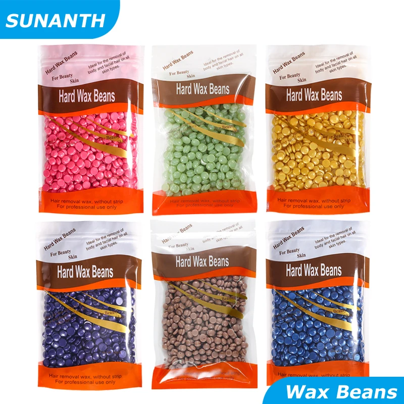 500g/400g/300g/200g Hair Removal Wax Beans For Wax Beans Heater Fast Painless Full Body Depilatory Hard Waxing Beans Unisex