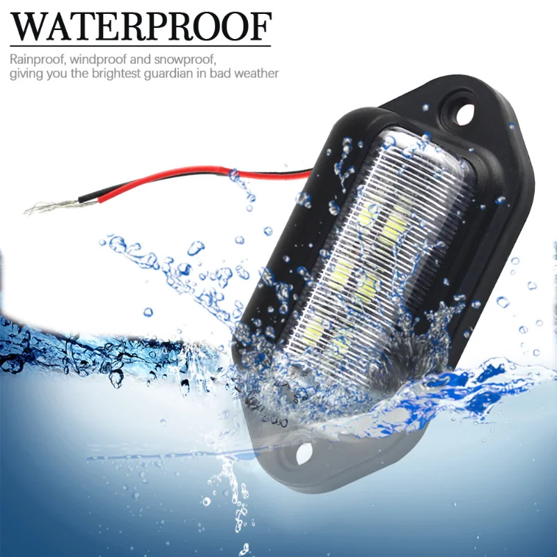 6LED Car Truck License Plate Light  Universal Car Truck Bus Motorcycle Truck License Plate Light Safety Driving Lamp Light 12V