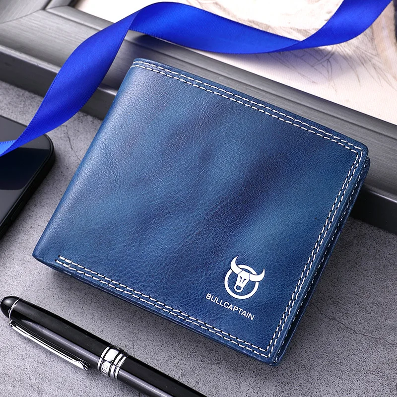 

The Best Birthday Gift for Lover or MEN Genuine Leather Short Style Soft Cow Leather Card Dollar Clip Coin Purse Wallet Fashion