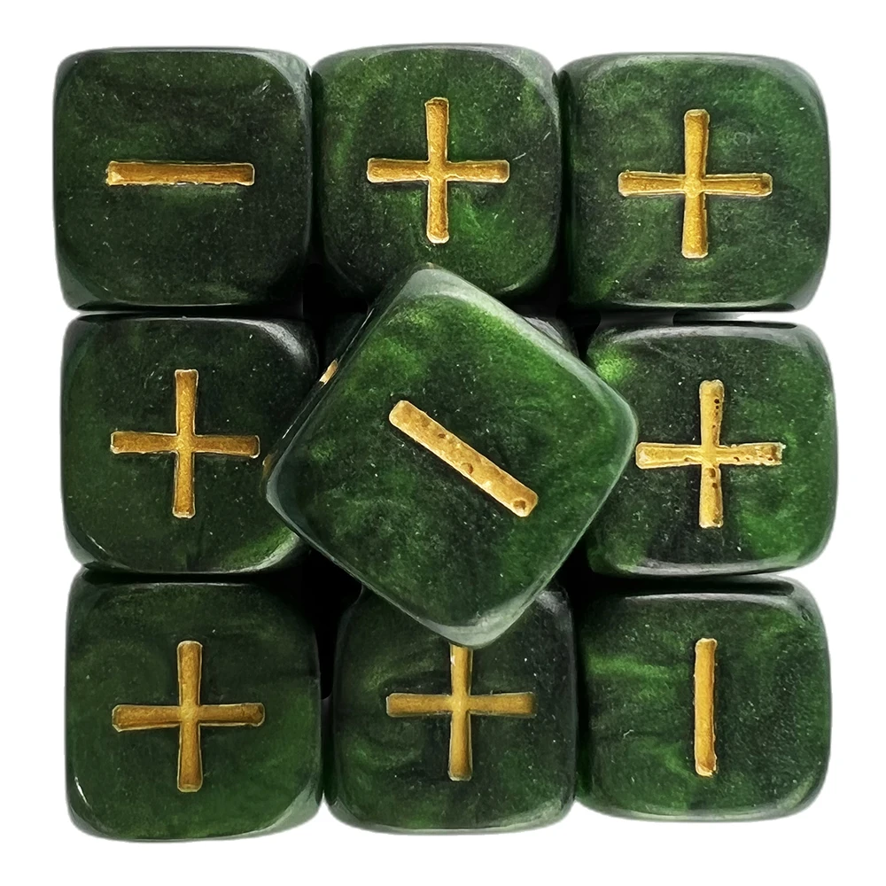 Dice D6 Dice Custom Dice High Quality Resin Dice 10 PCS Set Pearled Effect Golden Symbol For Fate And Fudge Game Board Game