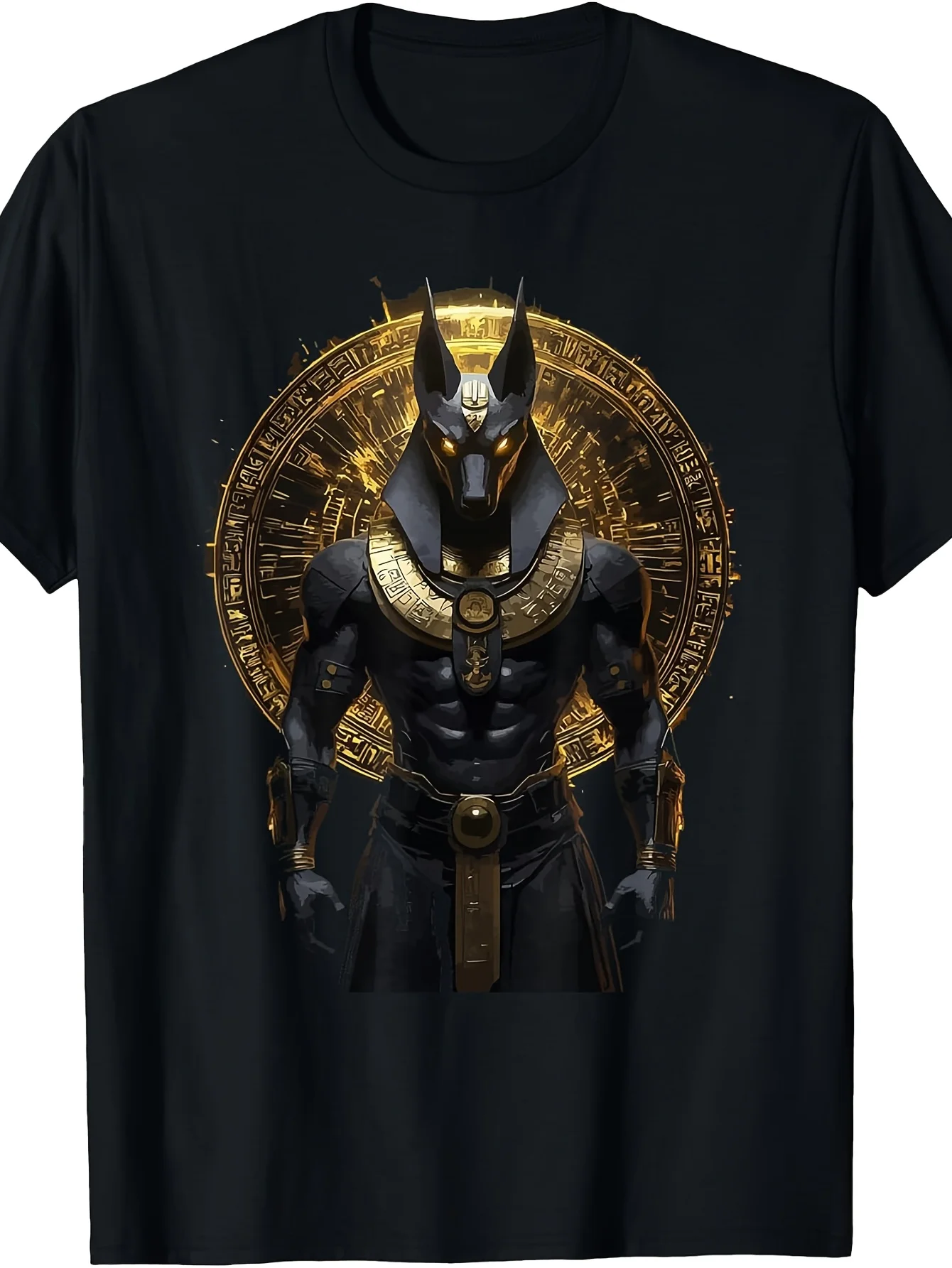 Men's Vintage T-Shirt Featuring Anubis The Egyptian Deity Ideal for Home Outdoor Activities Work or As A Gift for Occasions
