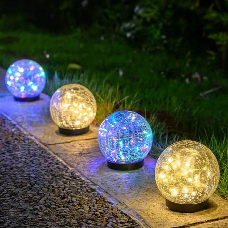 

Садовая лампа из стеклянного шара на солнечной энергии, водонепроницаемое украшение сада, географический пейзаж, уличная лампа во дворе