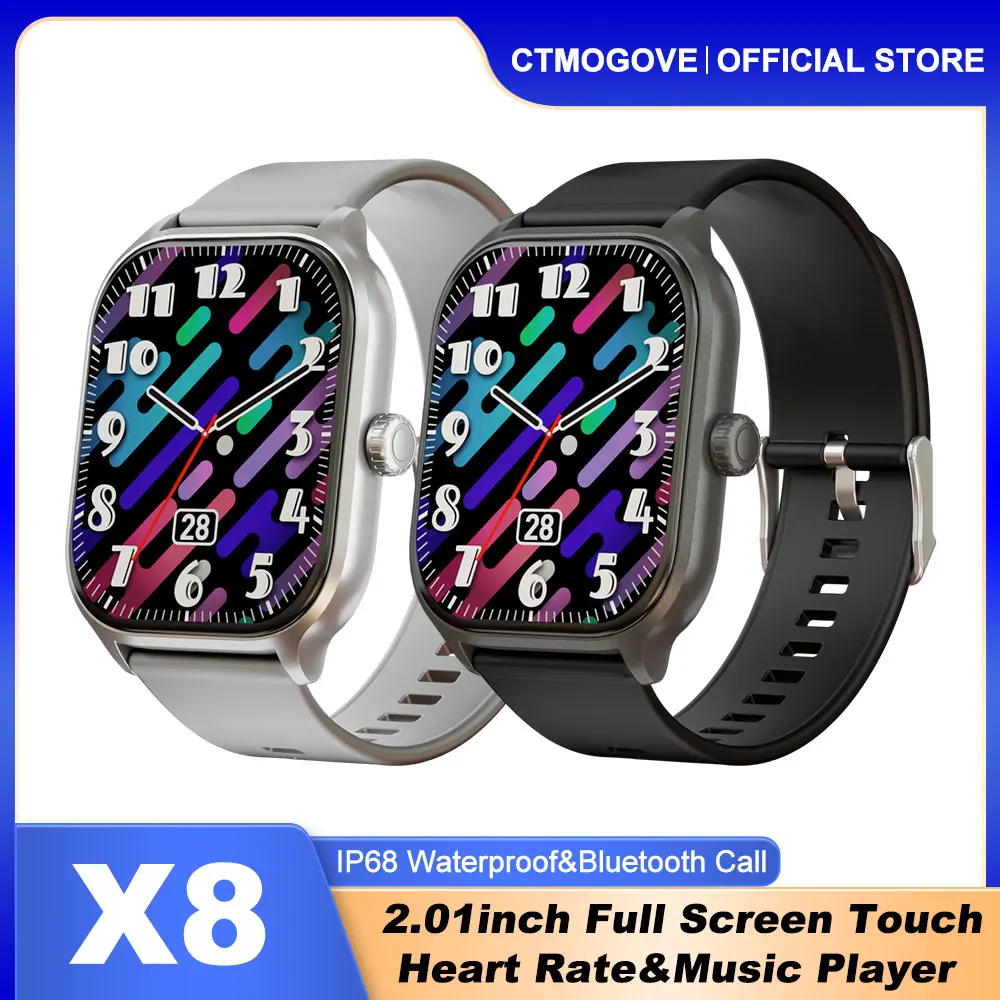 

New X8 Smart Watch Bluetooth Call Sports Smart Watch Heart Rate IP68 Waterproof Smart Watch for Men and Women