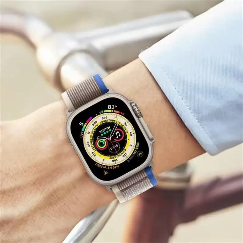 Trail strap for Apple watch Ultra band 49mm 44mm 40mm 45mm 41mm 38mm 42mm 44 mm Nylon bracelet iWatch series 9 7 6 3 se 8 bands