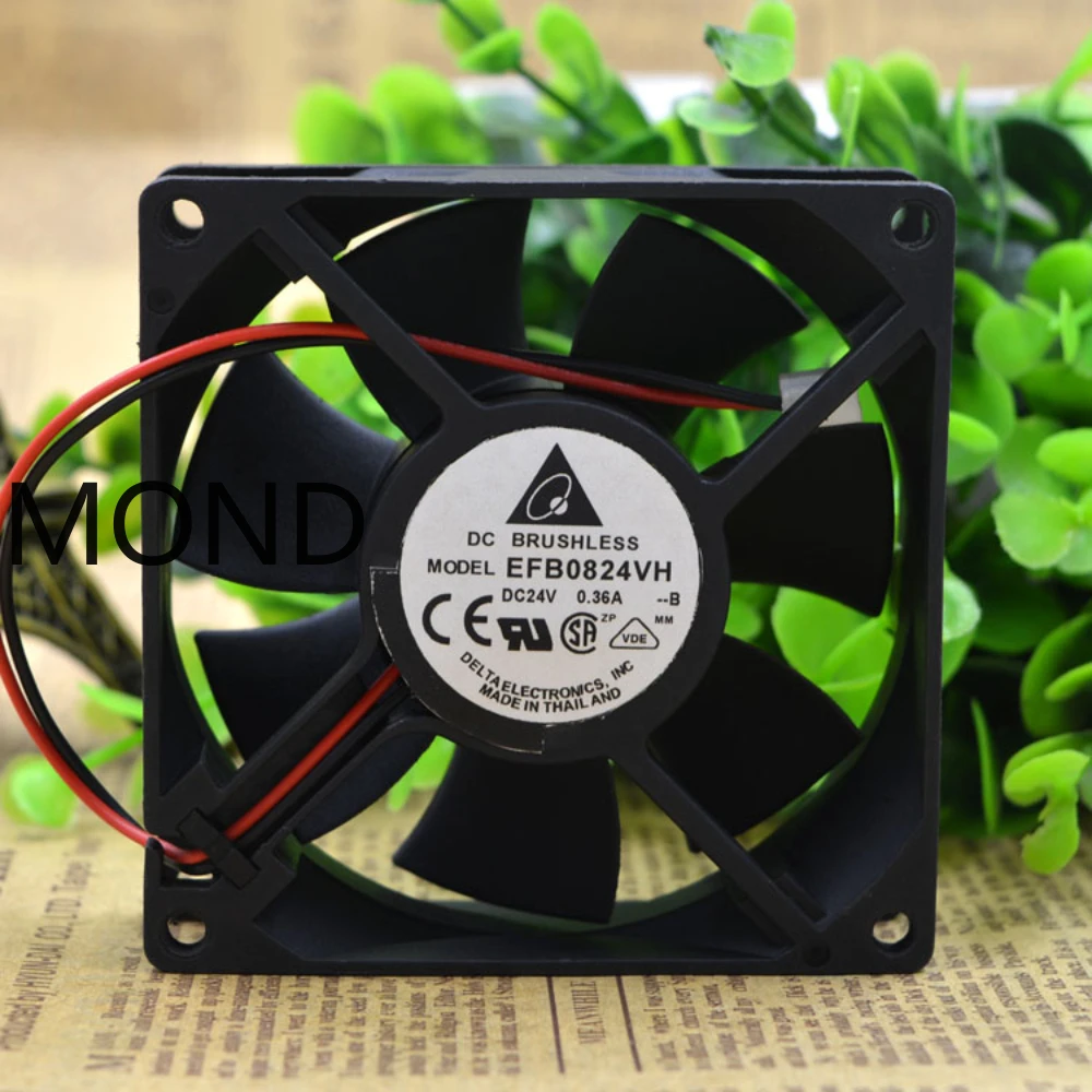 AFB0824VH 24V 0.21A 8cm 8025 80*80*25mm Cooling Fan 2-Wire 3-Wire Double Ball Fan Delta