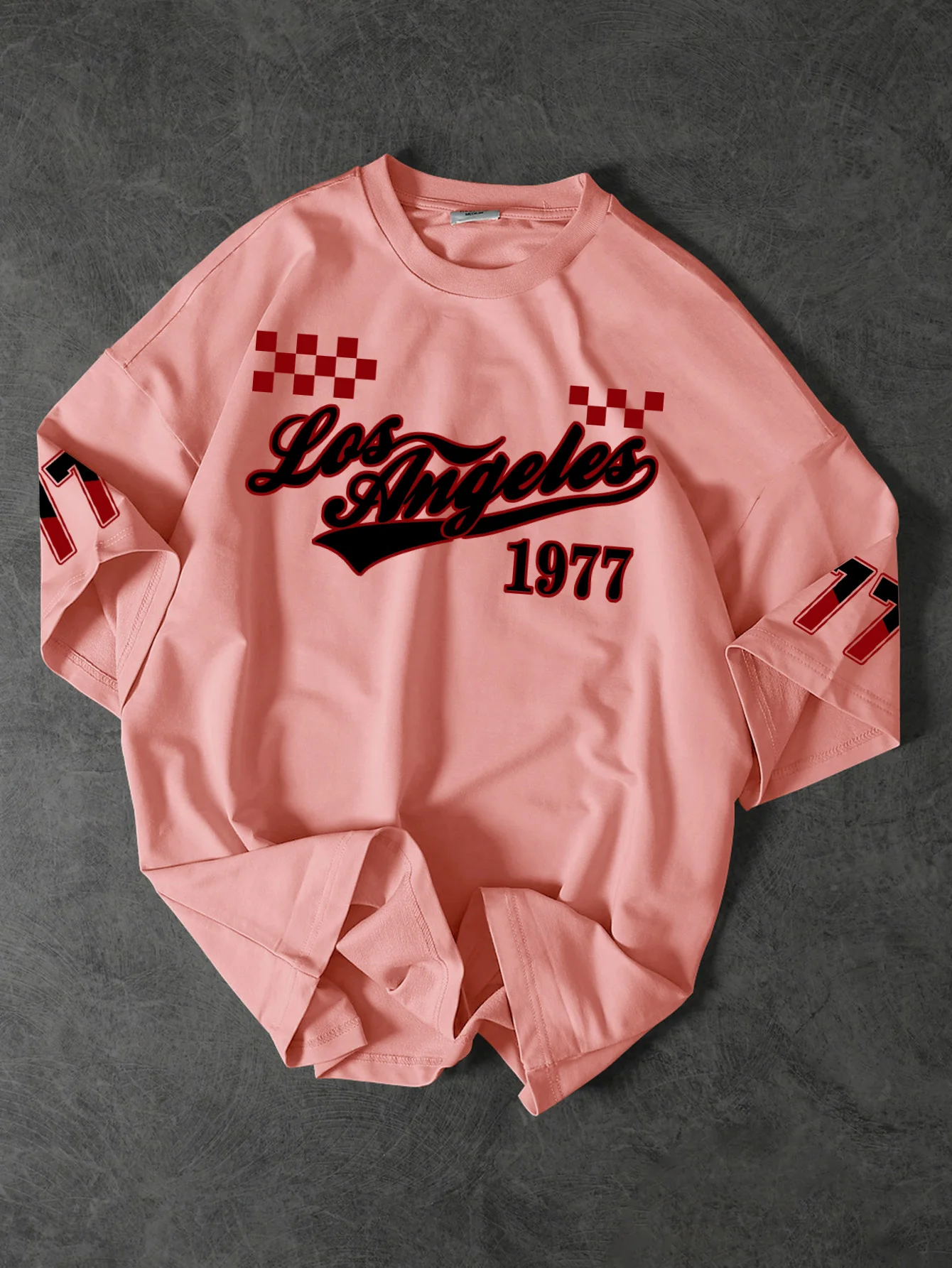 Los Angeles 1977 Checkered Flag Oversized Tee