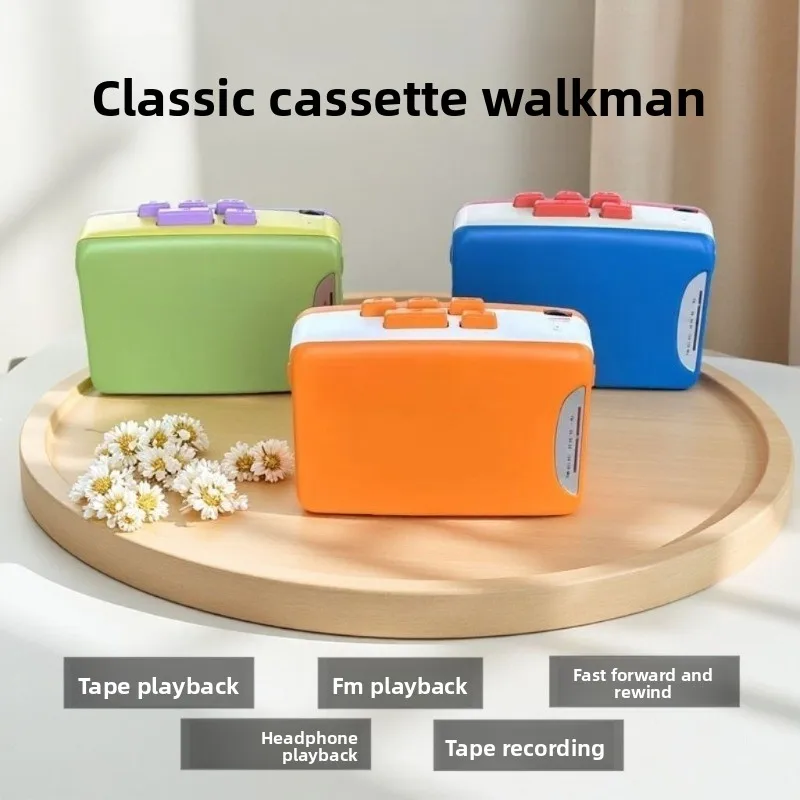 Mini Tape Player Walkman Portable Cassette Player Recorder English Listening FM Radio Player Stereo