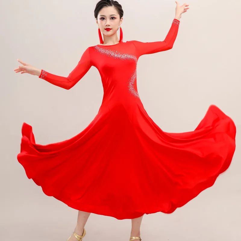 

2023 New Lady Ballroom Dancing Dress Modern Dance Competition Costume Women Waltz Tango Quickstep Dresses D088