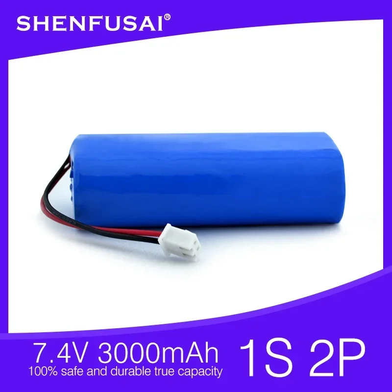 1S2P 3.7V, 18650,3000mAh rechargeable lithium battery, speaker protection board+XH-2P plug