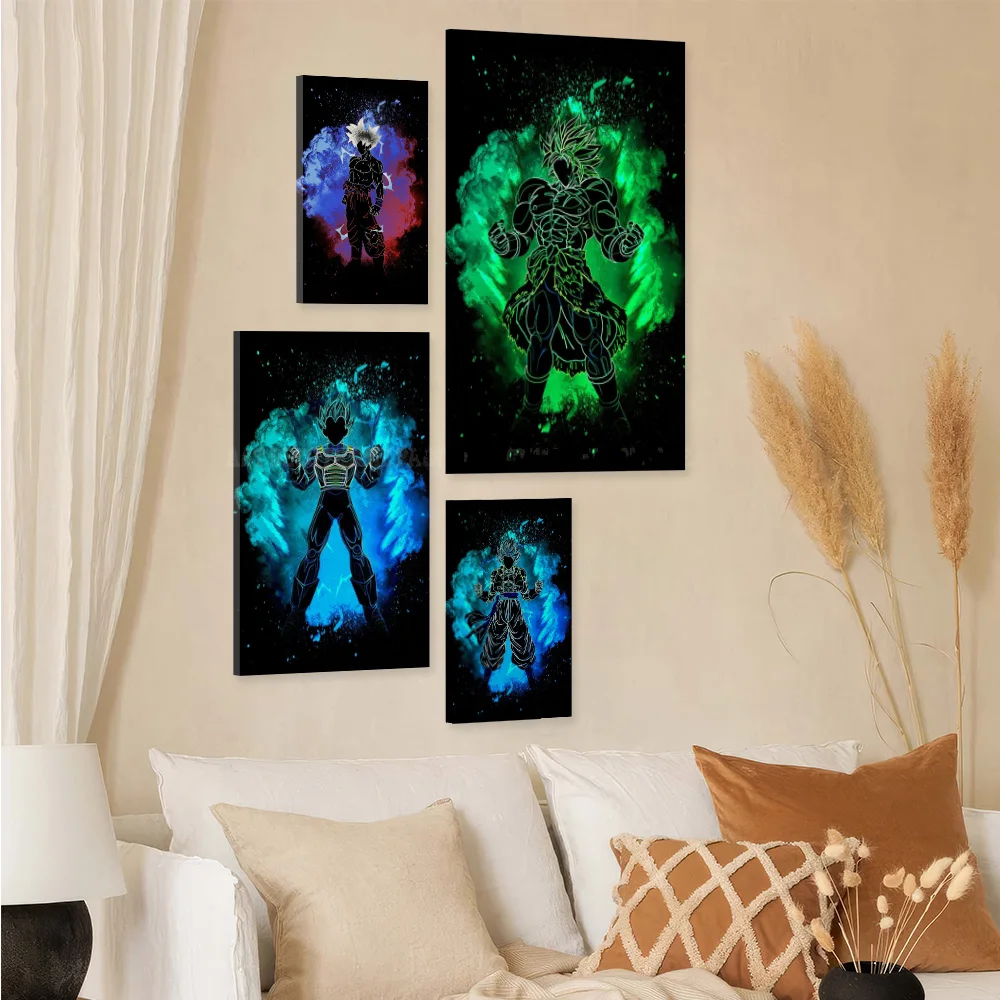 غرفة جدار عمل فني قماش طباعة أنيمي لعبة دراغون بول دور مع الإطار الملصقات ديكور المنزل صورة اللوحة الداخلية الحديثة الديكور