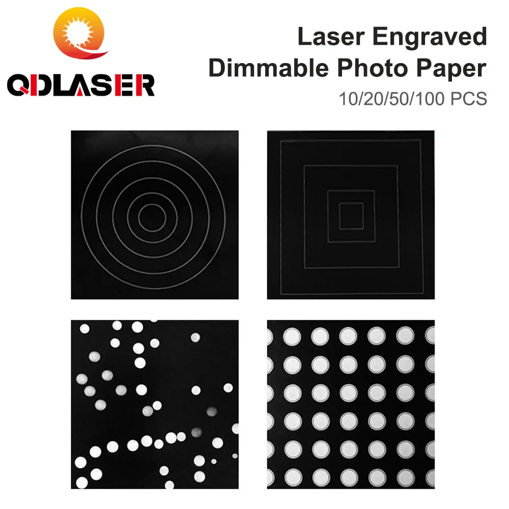 QDLASER Laser Engraved Dimmable Photo Paper for Spot Quality Debugging and Sample Testing for Laser Engraving Cutting Machine