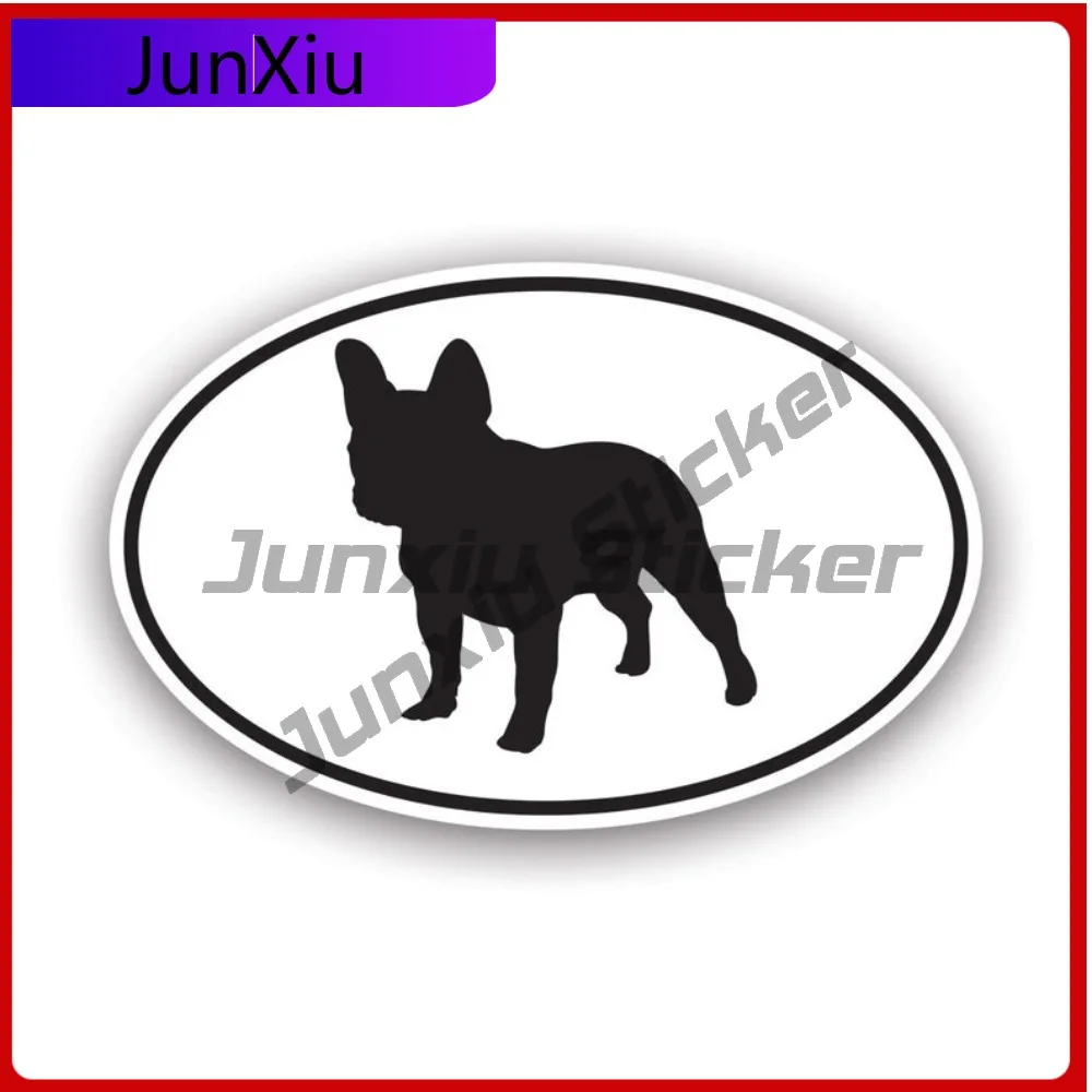

French Bulldog Euro Oval Stickerwaterproof Outdoor Funny Bumper Waterproof Vinyl Decal For Motorcycle Helmet High Quality Decor