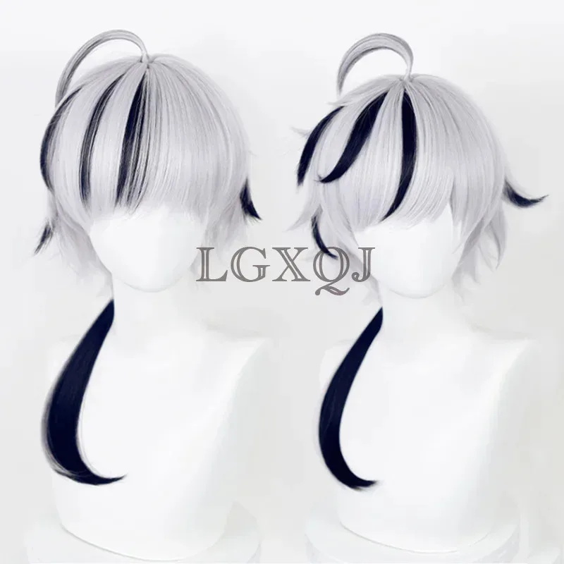

Game Nu: Carnival Blade Cosplay Wig Cosplay 62cm Silver White Blue Black Heat Resistant Hair Party Cosplay Anime Wigs + Wig Cap