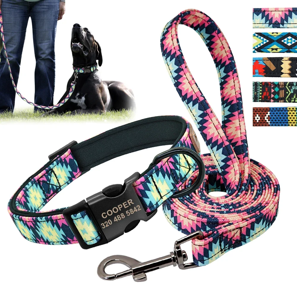 Personalized Dog Collar Leash Custom Puppy Pet Collar Pitbull Collars Pet Product Small Dog Collar for Small Medium Large Dog